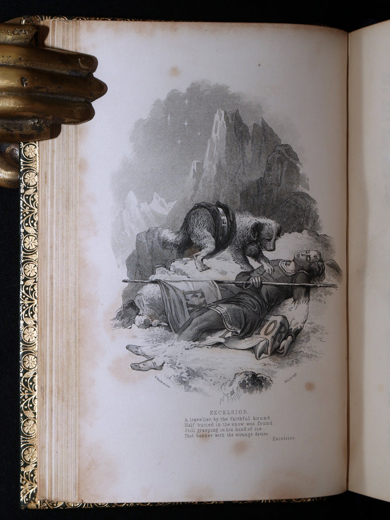1864 Rare Book - The Poetical Works of Henry Wadsworth Longfellow, Illustrated