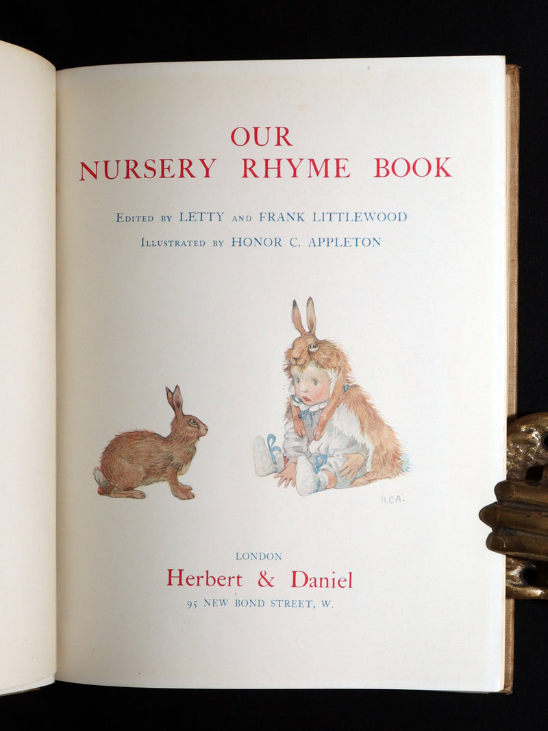 1913 Scarce Book - Our Nursery Rhyme Book Illustrated by Honor C. Appleton