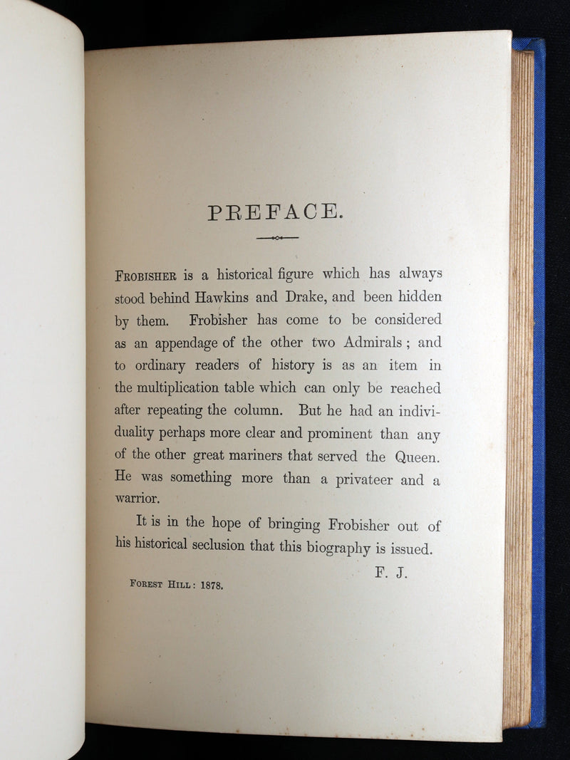1878 Rare Book - Life of Sir Martin Frobisher, Knight and the Northwest Passage