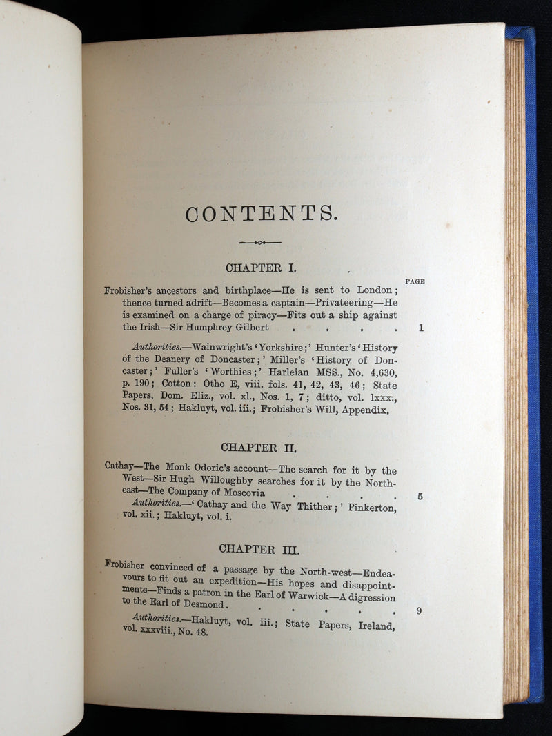 1878 Rare Book - Life of Sir Martin Frobisher, Knight and the Northwest Passage