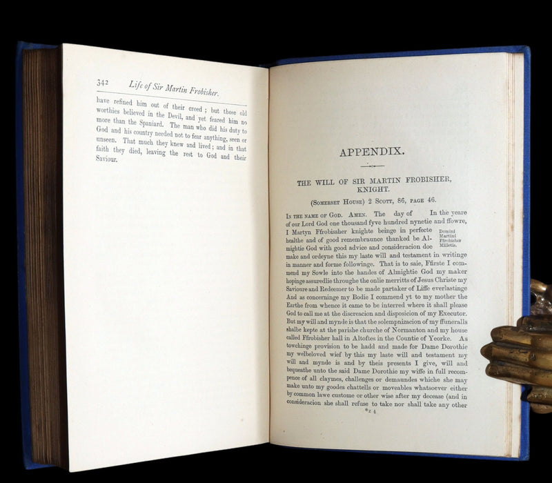 1878 Rare Book - Life of Sir Martin Frobisher, Knight and the Northwest Passage