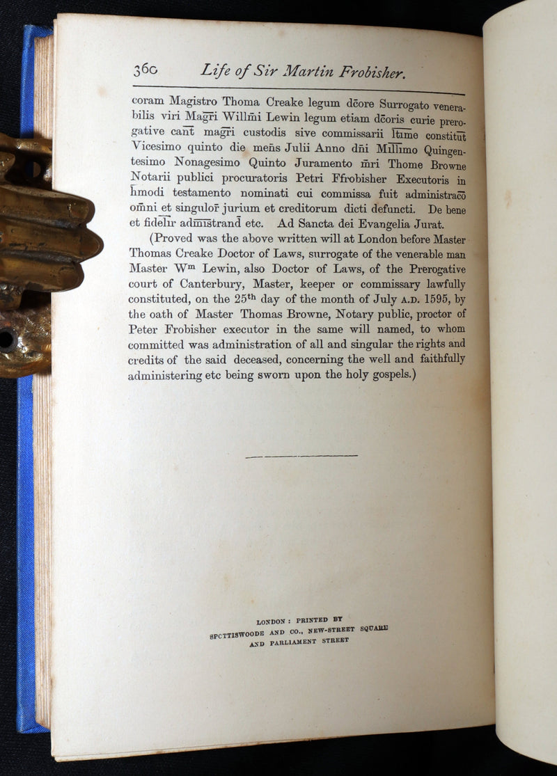 1878 Rare Book - Life of Sir Martin Frobisher, Knight and the Northwest Passage