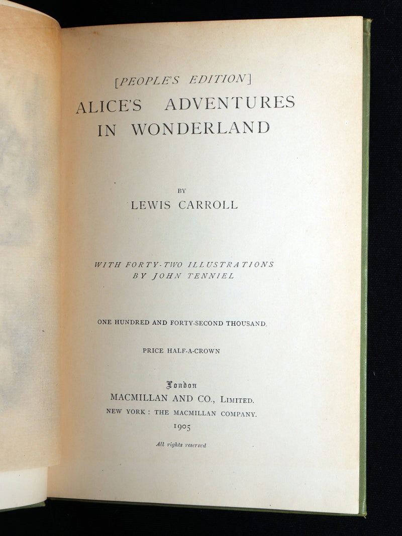 1905 Rare Book - Alice's Adventures in Wonderland by Lewis Carroll, illustrated