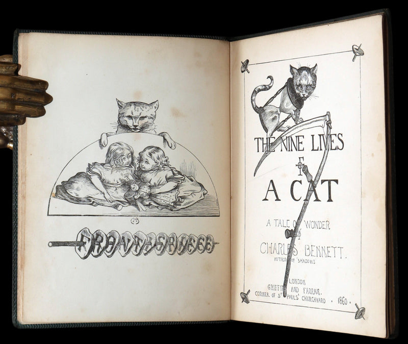 1860 Rare First Edition-The Nine Lives of a Cat, illustrated by Charles Bennett
