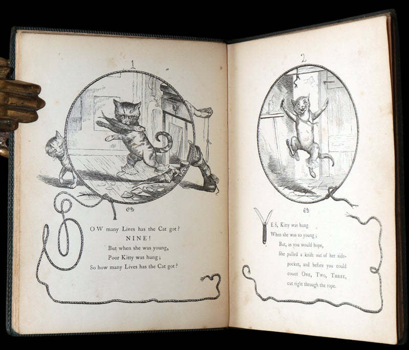 1860 Rare First Edition-The Nine Lives of a Cat, illustrated by Charles Bennett