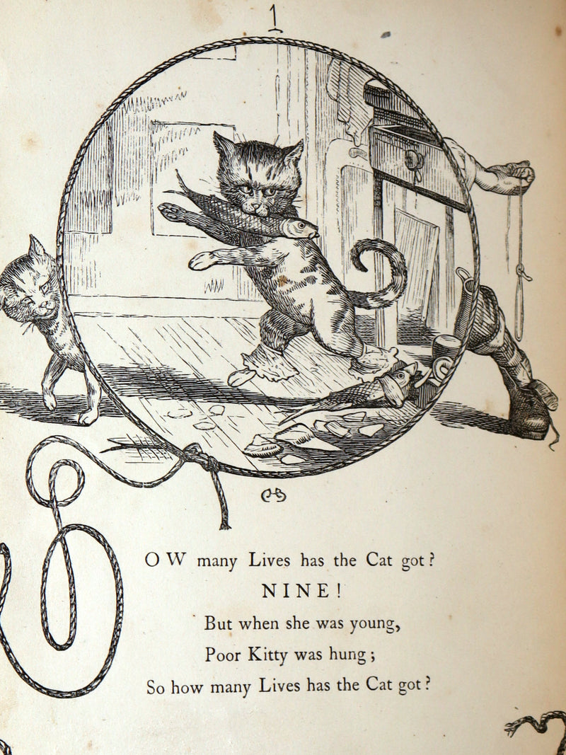 1860 Rare First Edition-The Nine Lives of a Cat, illustrated by Charles Bennett