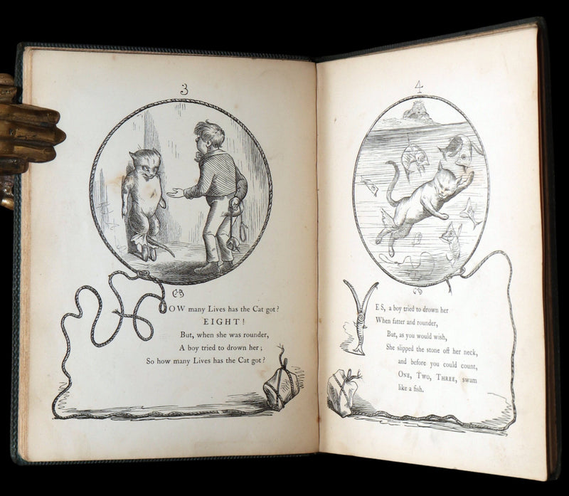 1860 Rare First Edition-The Nine Lives of a Cat, illustrated by Charles Bennett