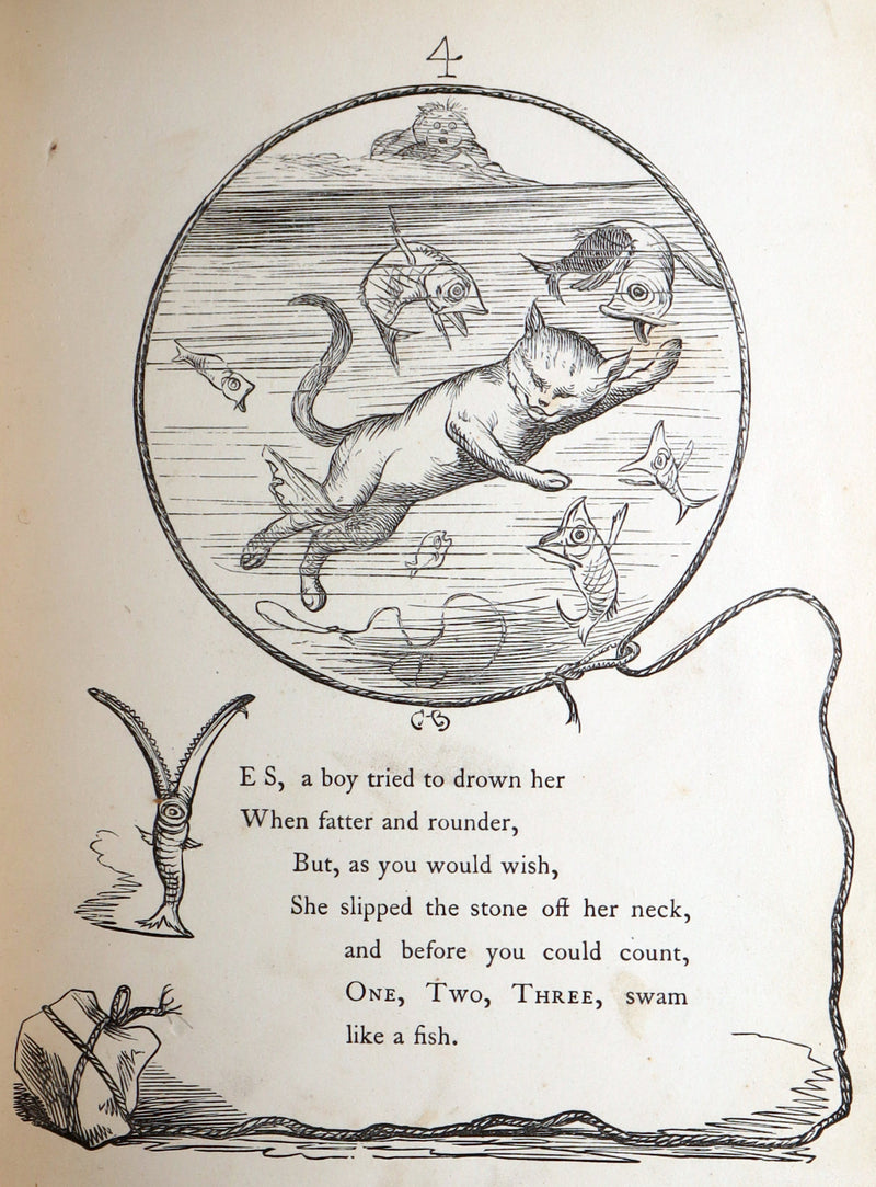 1860 Rare First Edition-The Nine Lives of a Cat, illustrated by Charles Bennett