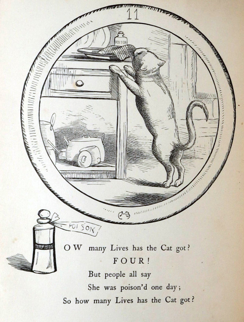 1860 Rare First Edition-The Nine Lives of a Cat, illustrated by Charles Bennett
