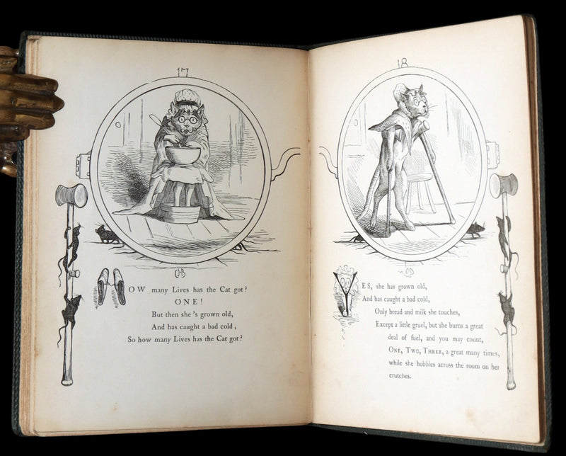 1860 Rare First Edition-The Nine Lives of a Cat, illustrated by Charles Bennett
