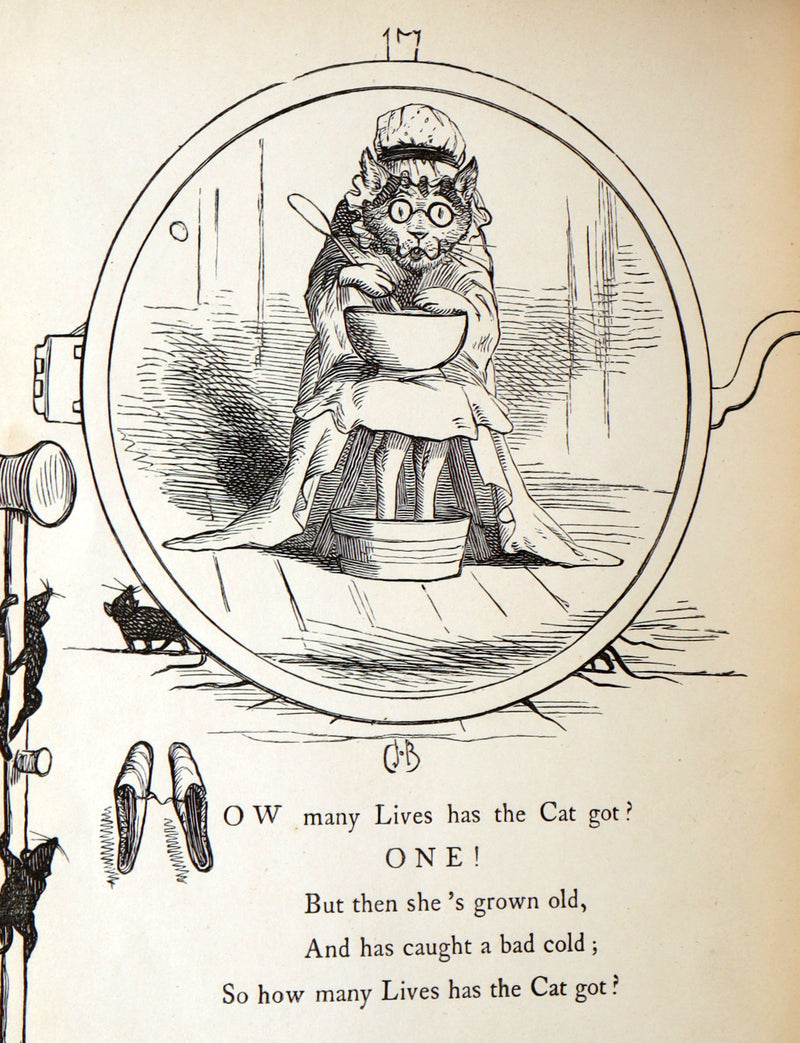 1860 Rare First Edition-The Nine Lives of a Cat, illustrated by Charles Bennett