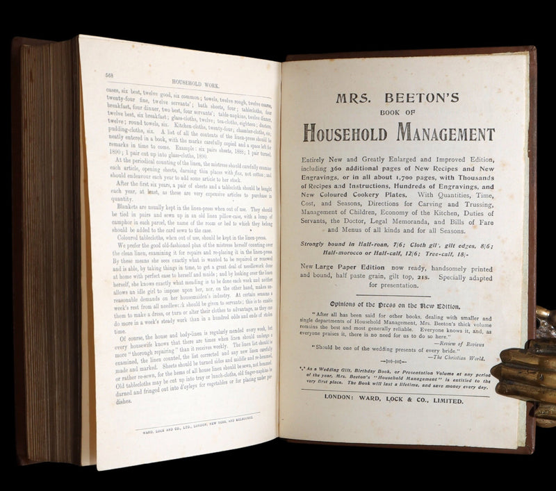 1890 Rare Book - Mrs. Isabella Beeton’s Every-Day Cookery, Illustrated in Colour