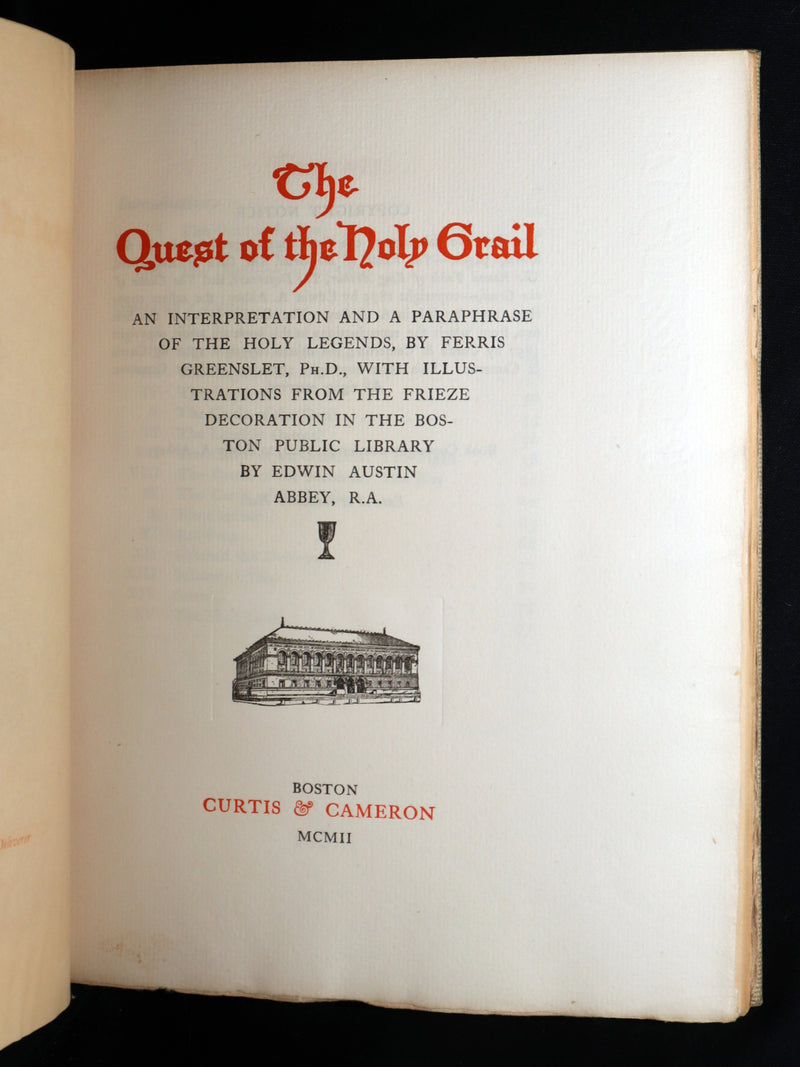 1902 Rare Book - The Quest of the Holy Grail, A Paraphrase of the Holy Legends