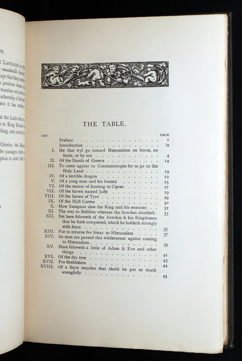 1887 Rare Legendary medieval Travel - The Voiage of Syr John Maundeville, Knight