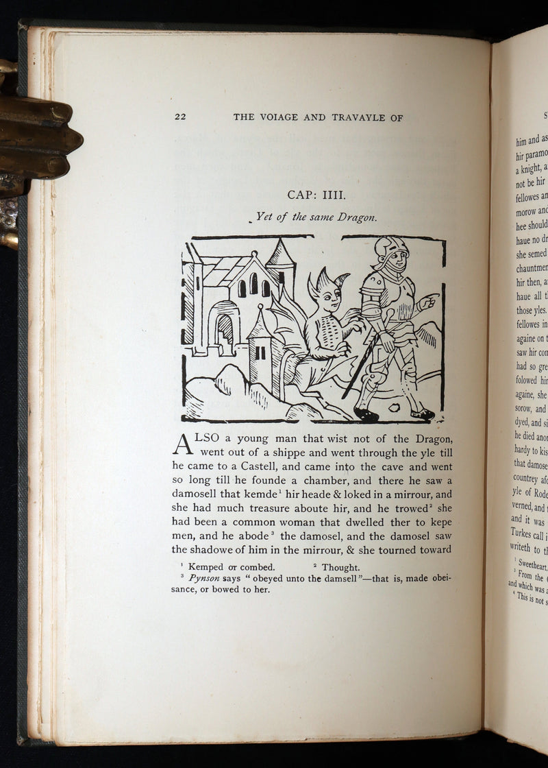 1887 Rare Legendary medieval Travel - The Voiage of Syr John Maundeville, Knight