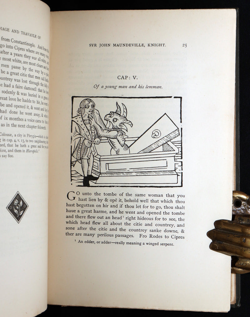 1887 Rare Legendary medieval Travel - The Voiage of Syr John Maundeville, Knight