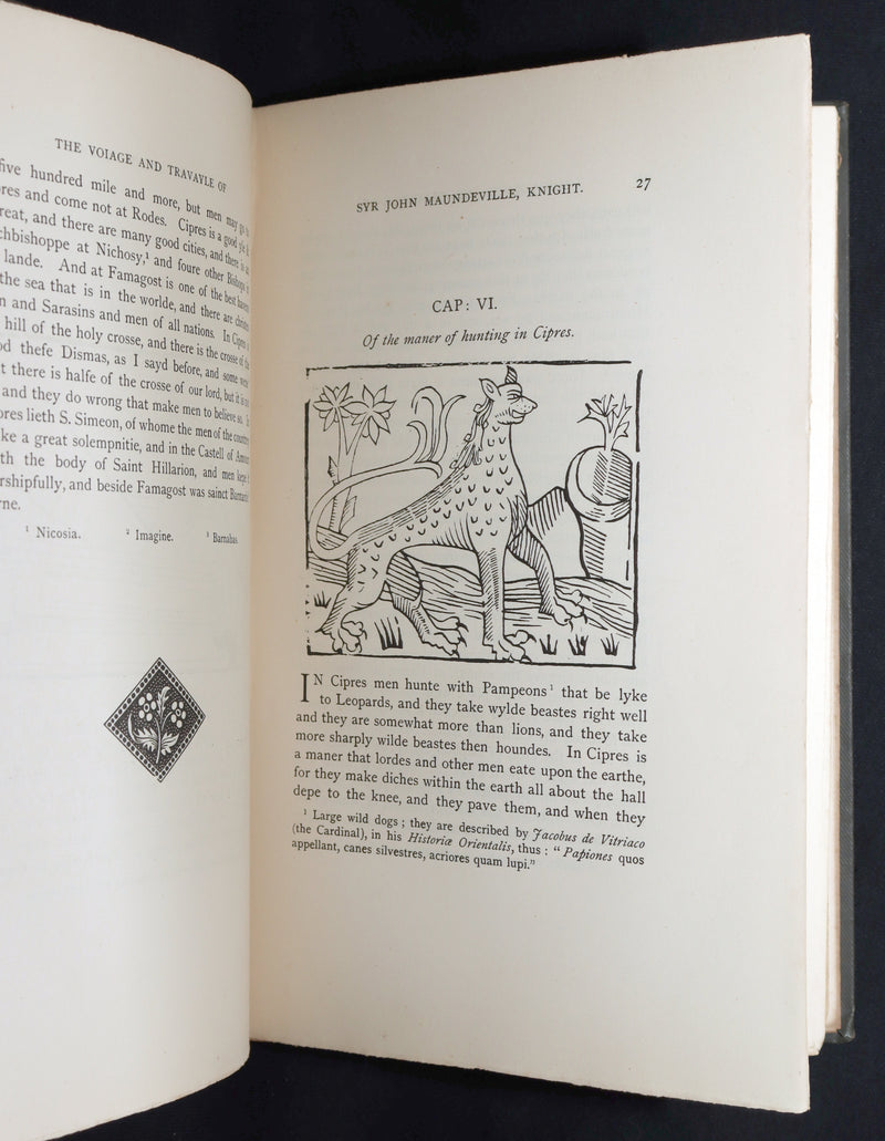 1887 Rare Legendary medieval Travel - The Voiage of Syr John Maundeville, Knight