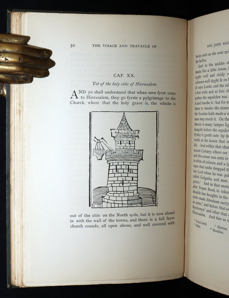 1887 Rare Legendary medieval Travel - The Voiage of Syr John Maundeville, Knight
