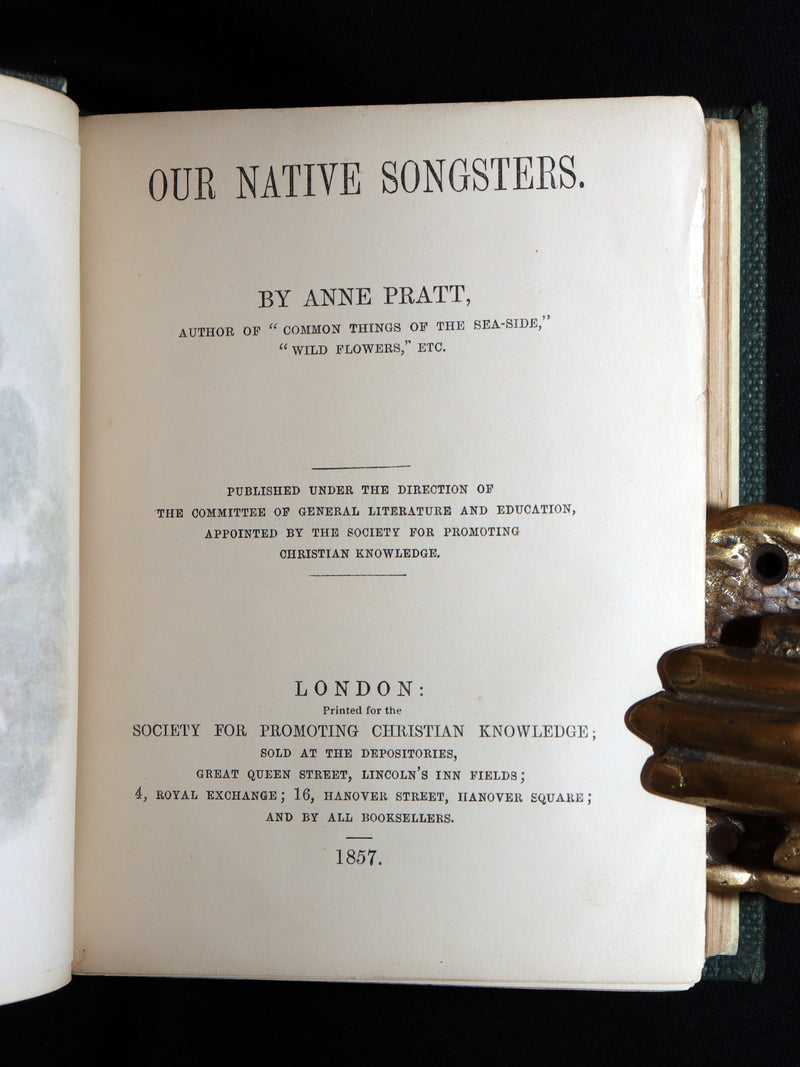 1857 Rare Ornithology Book ~ Our Native Songsters Illustrated by Anne Pratt