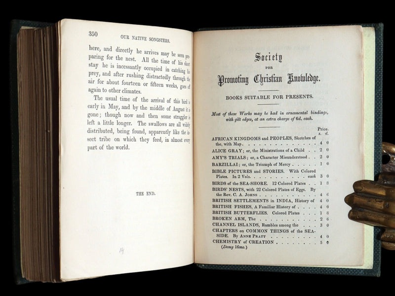 1857 Rare Ornithology Book ~ Our Native Songsters Illustrated by Anne Pratt