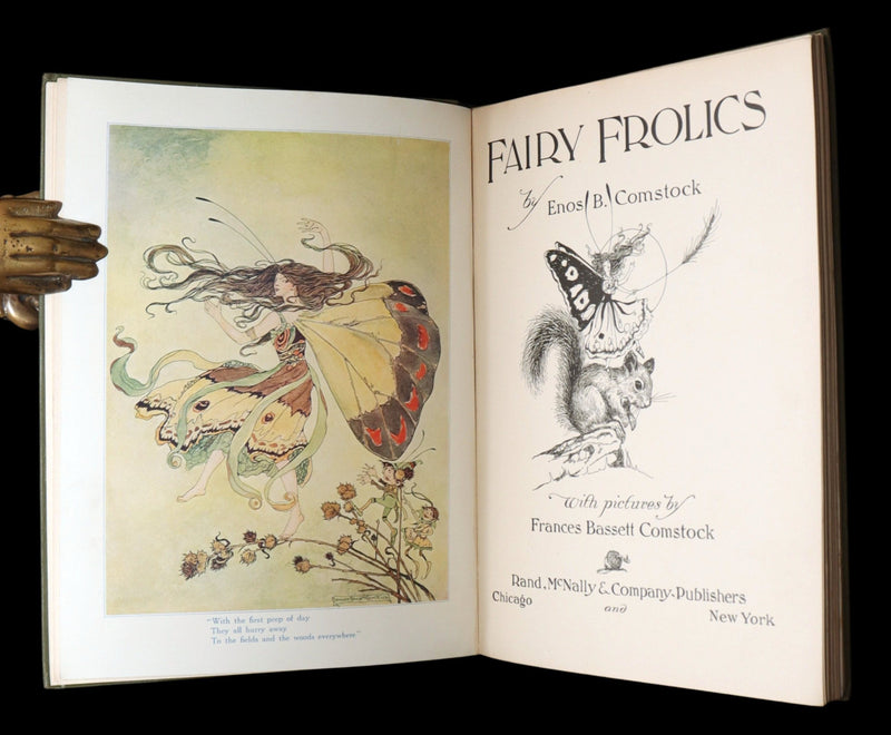 1915 Scarce Book - Fairy Frolics by Enos and Frances Comstock, Color Illustrated