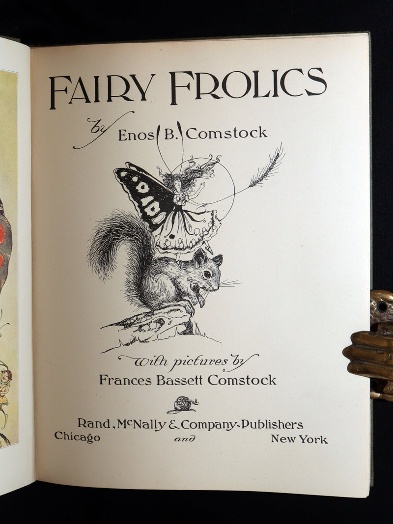 1915 Scarce Book - Fairy Frolics by Enos and Frances Comstock, Color Illustrated