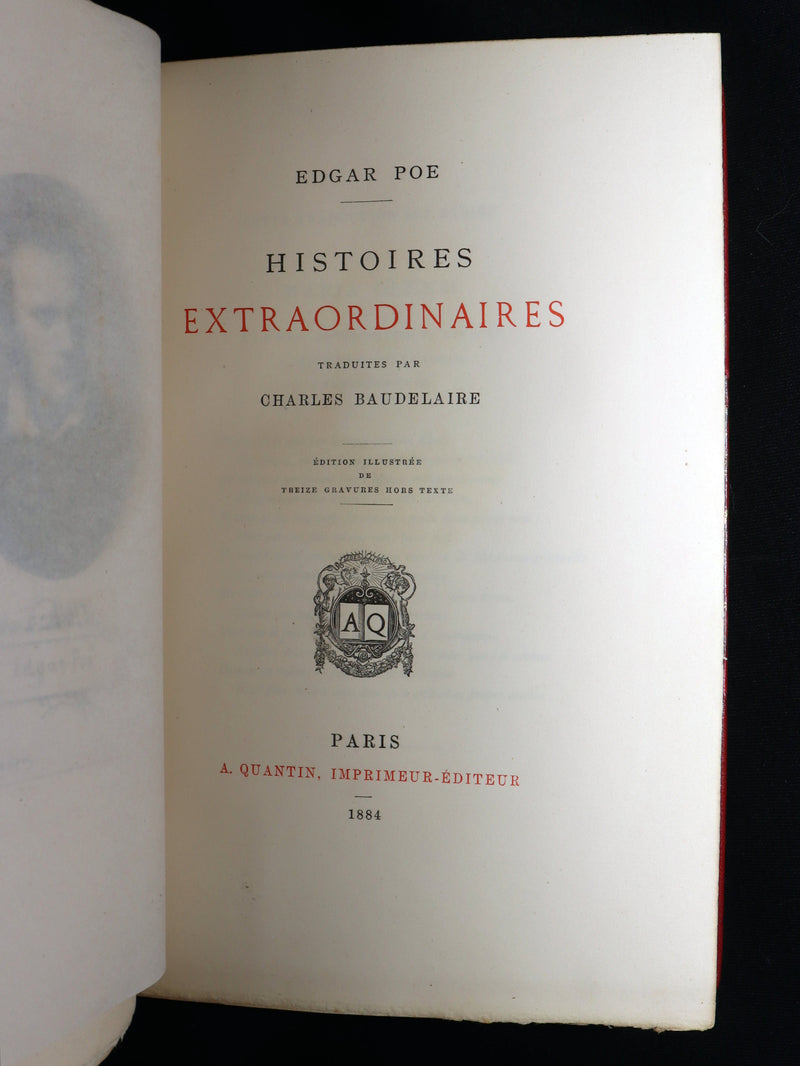 1884 French Set Fine Mosaic Binding - Edgar Allan Poe, Histoires Extraordinaires
