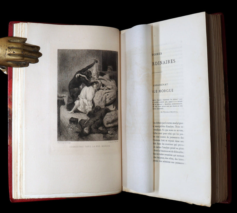 1884 French Set Fine Mosaic Binding - Edgar Allan Poe, Histoires Extraordinaires