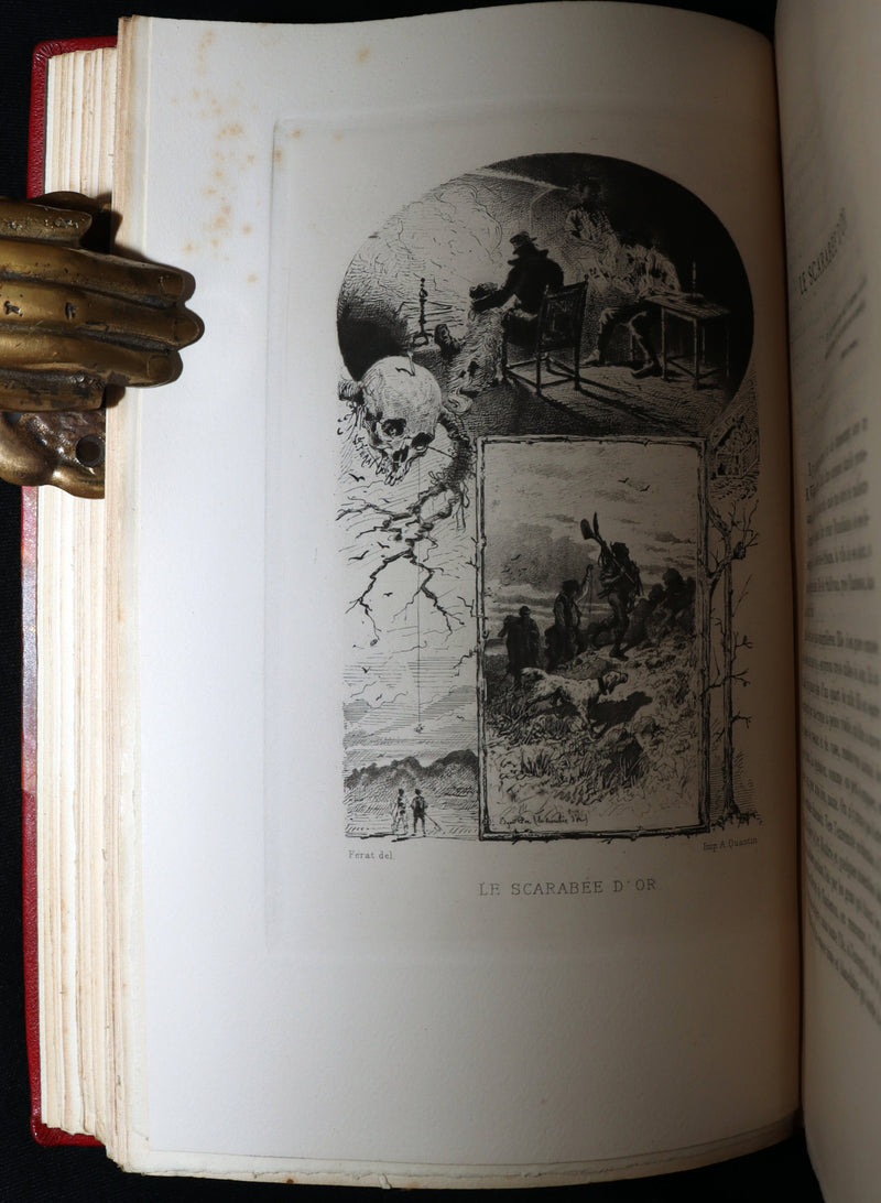 1884 French Set Fine Mosaic Binding - Edgar Allan Poe, Histoires Extraordinaires