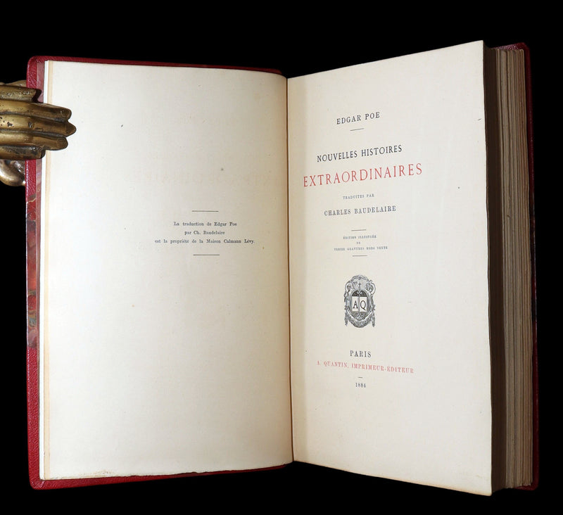 1884 French Set Fine Mosaic Binding - Edgar Allan Poe, Histoires Extraordinaires