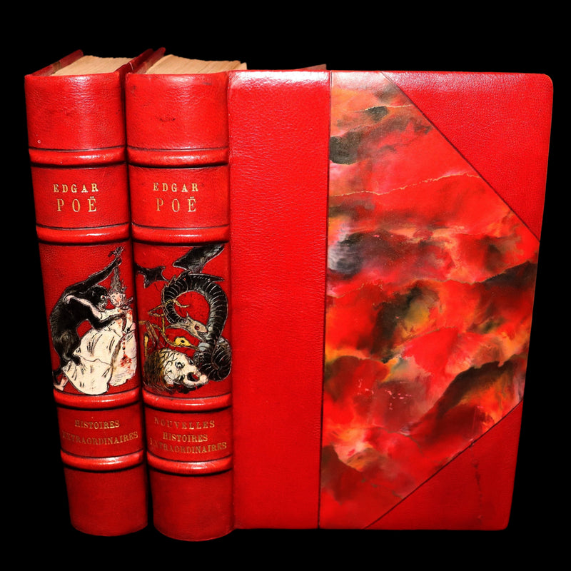 1884 French Set Fine Mosaic Binding - Edgar Allan Poe, Histoires Extraordinaires
