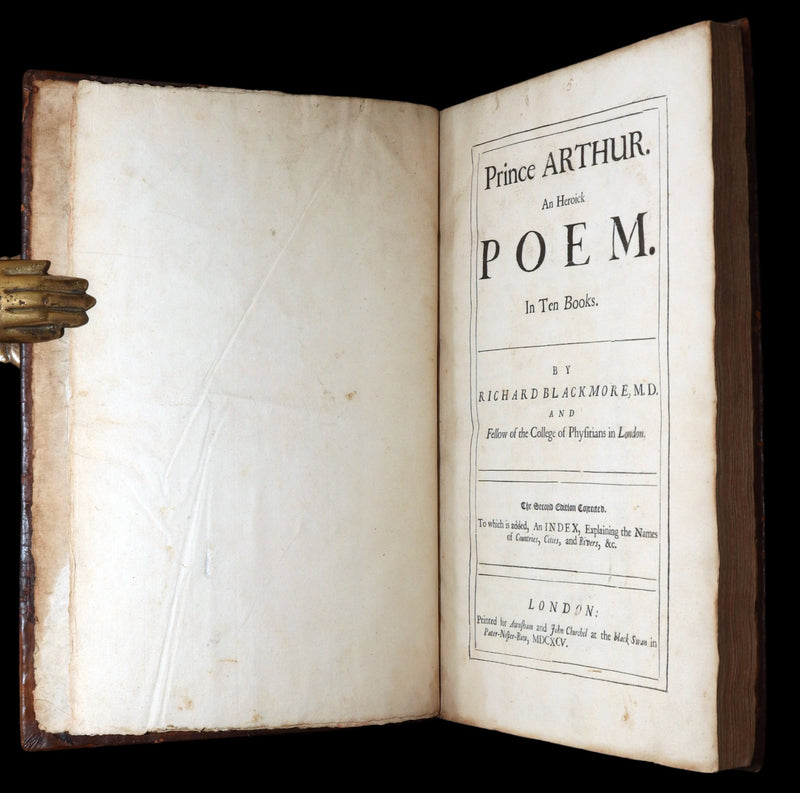 1695 Rare Book - Prince Arthur,  An Heroick Poem by Sir Richard Blackmore