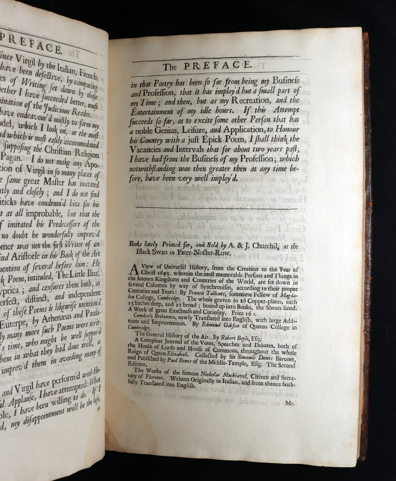 1695 Rare Book - Prince Arthur,  An Heroick Poem by Sir Richard Blackmore