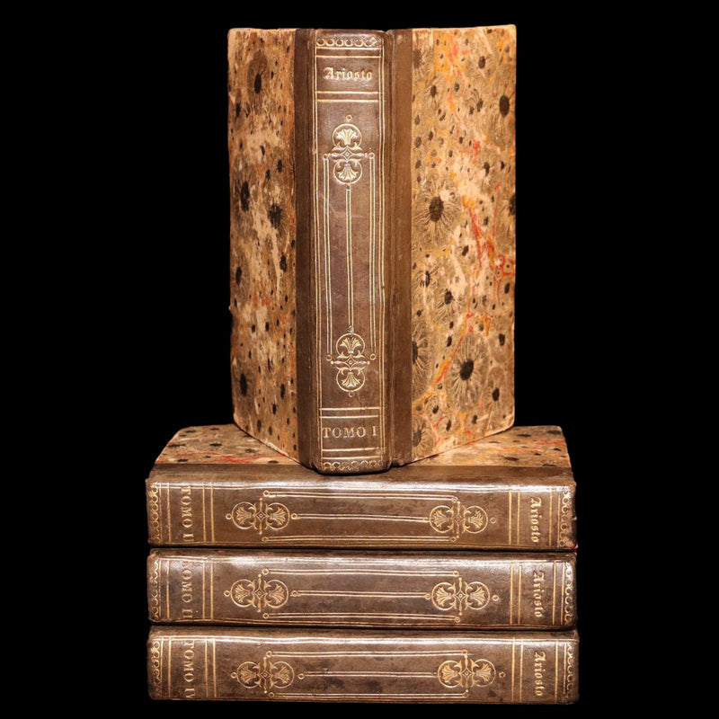 1783 Rare Italian 4 Vol Set Pocket Edition - Orlando Furioso by Lodovico Ariosto