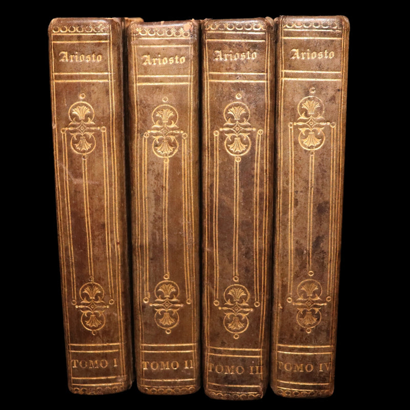 1783 Rare Italian 4 Vol Set Pocket Edition - Orlando Furioso by Lodovico Ariosto