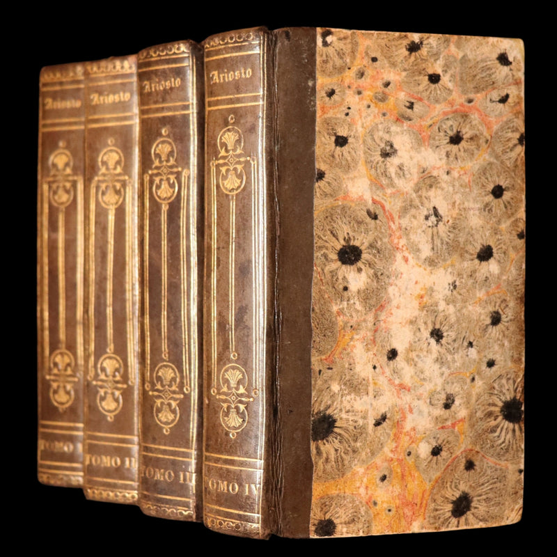 1783 Rare Italian 4 Vol Set Pocket Edition - Orlando Furioso by Lodovico Ariosto