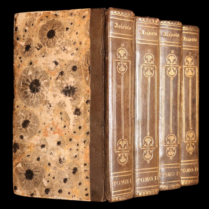 1783 Rare Italian 4 Vol Set Pocket Edition - Orlando Furioso by Lodovico Ariosto