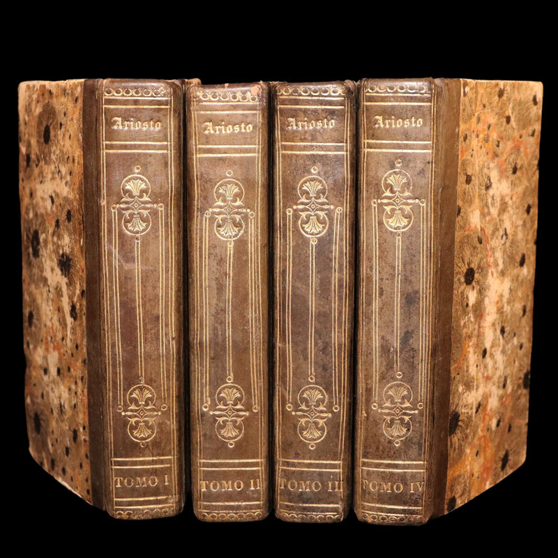 1783 Rare Italian 4 Vol Set Pocket Edition - Orlando Furioso by Lodovico Ariosto