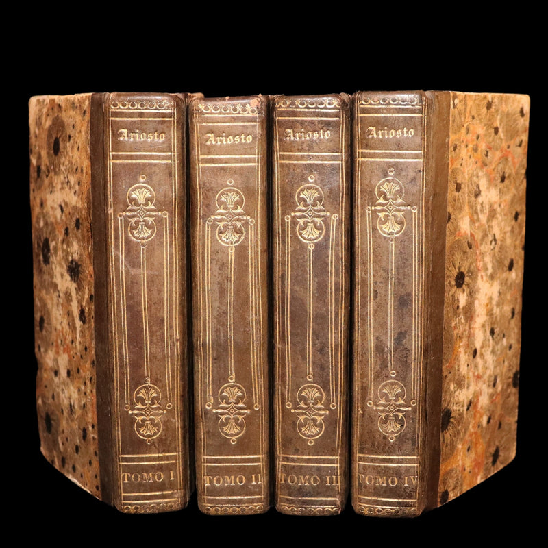 1783 Rare Italian 4 Vol Set Pocket Edition - Orlando Furioso by Lodovico Ariosto