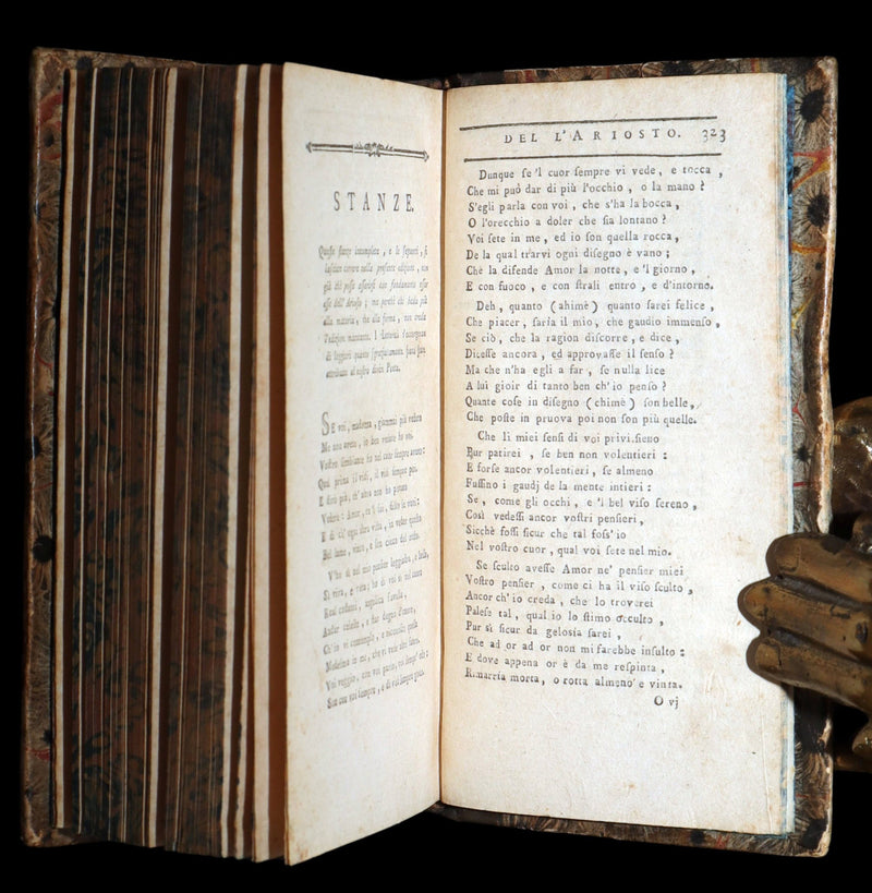 1783 Rare Italian 4 Vol Set Pocket Edition - Orlando Furioso by Lodovico Ariosto