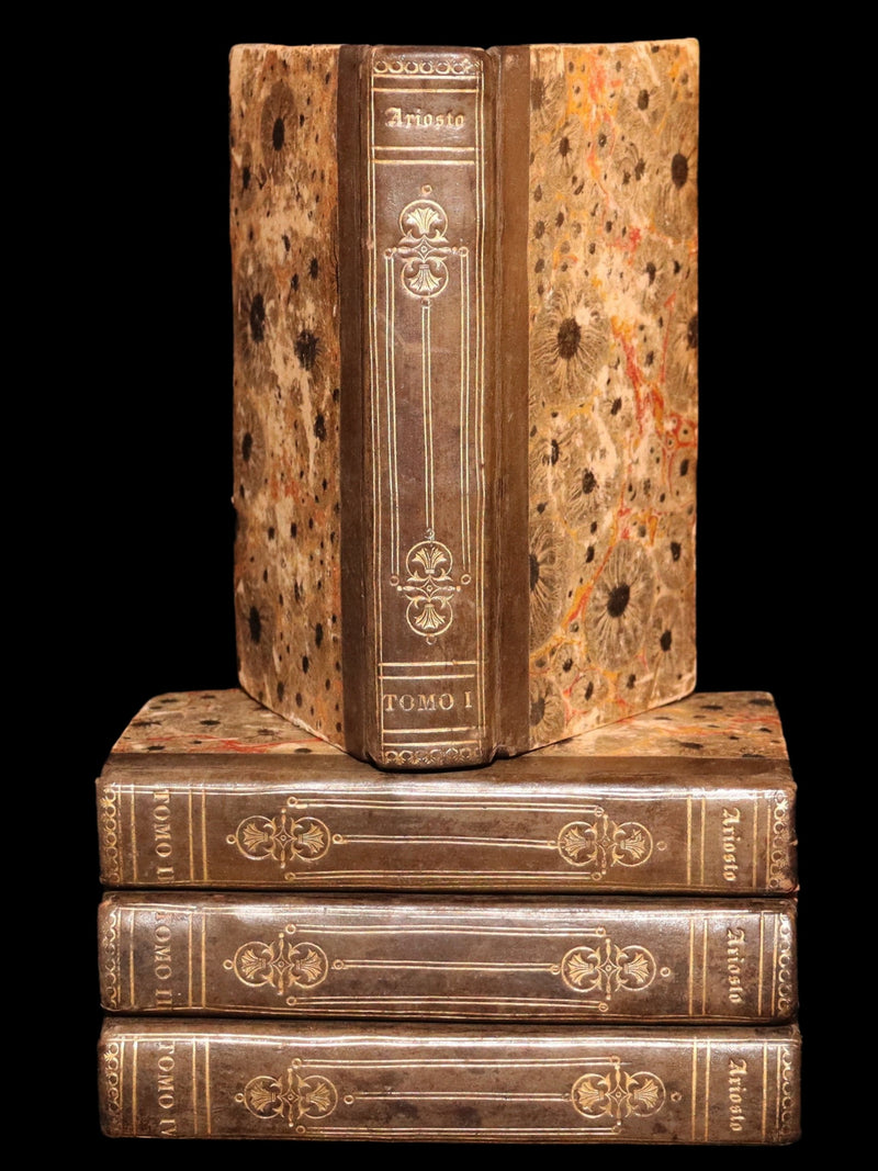 1783 Rare Italian 4 Vol Set Pocket Edition - Orlando Furioso by Lodovico Ariosto