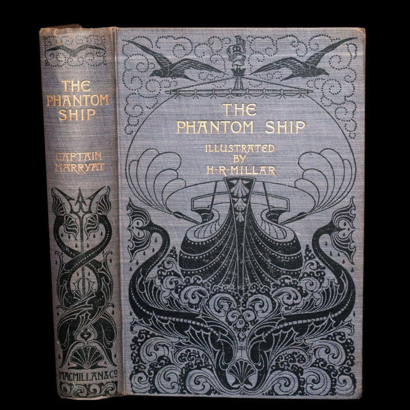 1896 Rare Book - The Phantom Ship by Captain Marryat, Illustrated by H.R. Millar