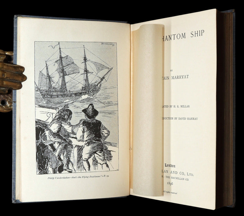 1896 Rare Book - The Phantom Ship by Captain Marryat, Illustrated by H.R. Millar