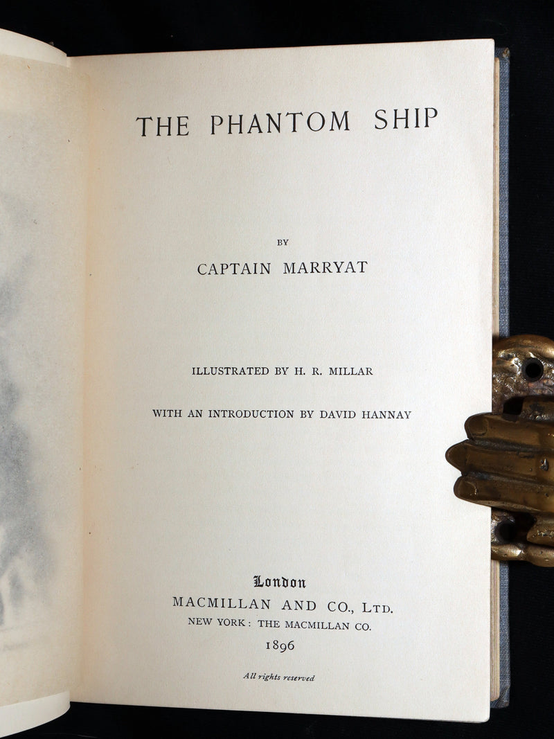 1896 Rare Book - The Phantom Ship by Captain Marryat, Illustrated by H.R. Millar