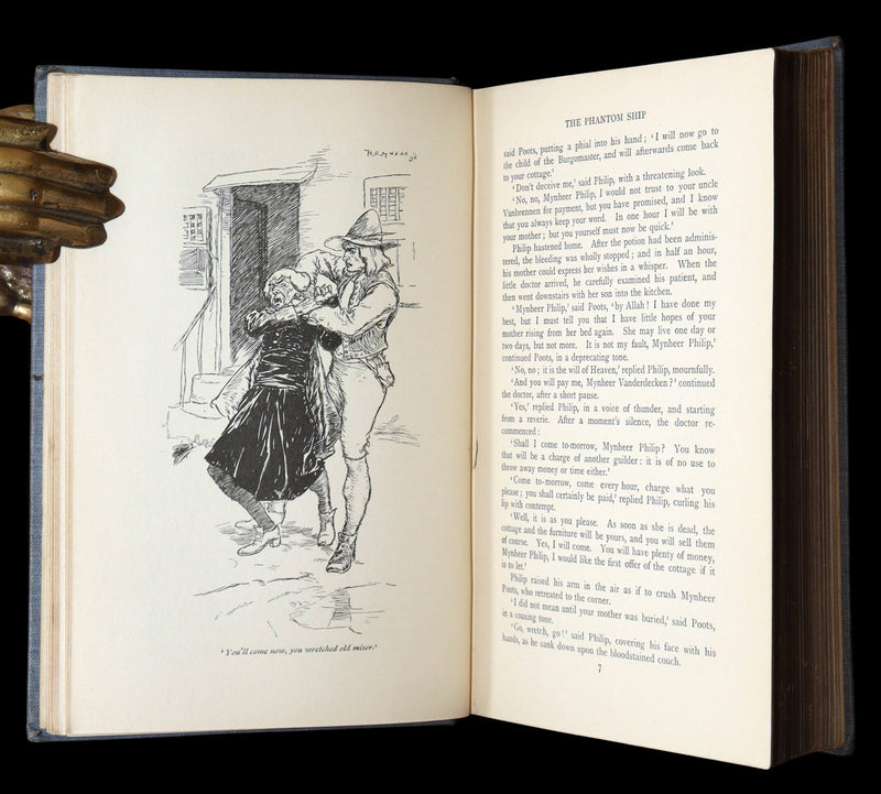 1896 Rare Book - The Phantom Ship by Captain Marryat, Illustrated by H.R. Millar