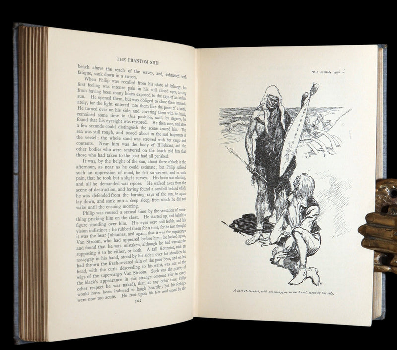 1896 Rare Book - The Phantom Ship by Captain Marryat, Illustrated by H.R. Millar