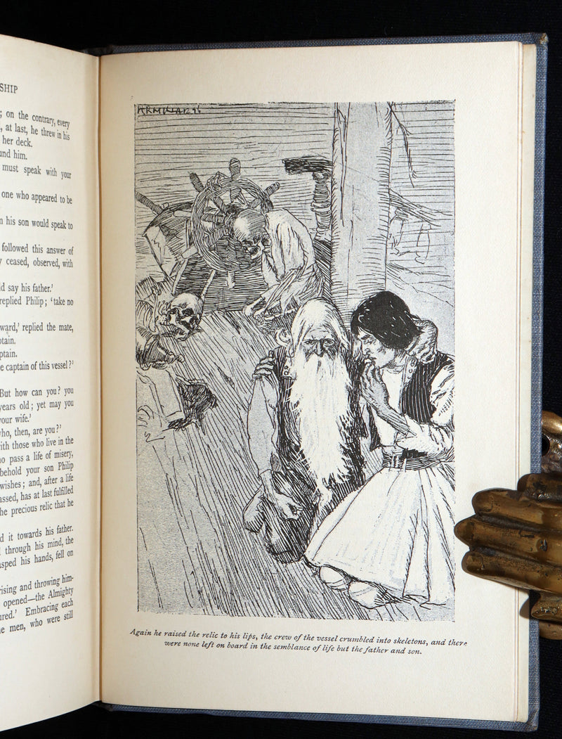 1896 Rare Book - The Phantom Ship by Captain Marryat, Illustrated by H.R. Millar