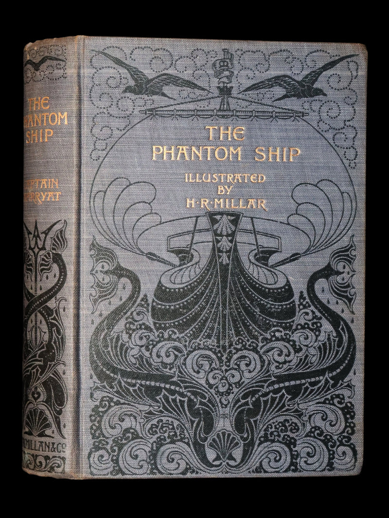 1896 Rare Book - The Phantom Ship by Captain Marryat, Illustrated by H.R. Millar