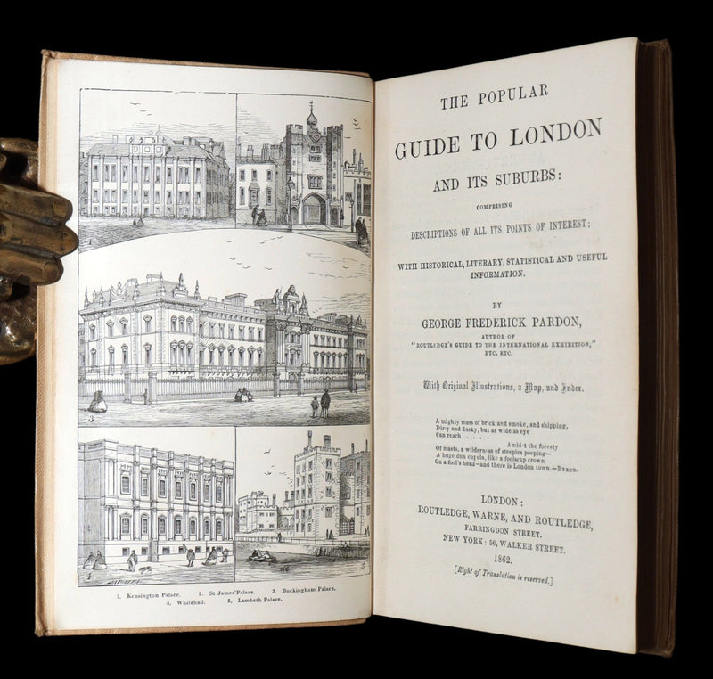 1862 Scarce Book - Routledge’s Popular Guide to London and Its Suburbs + Map