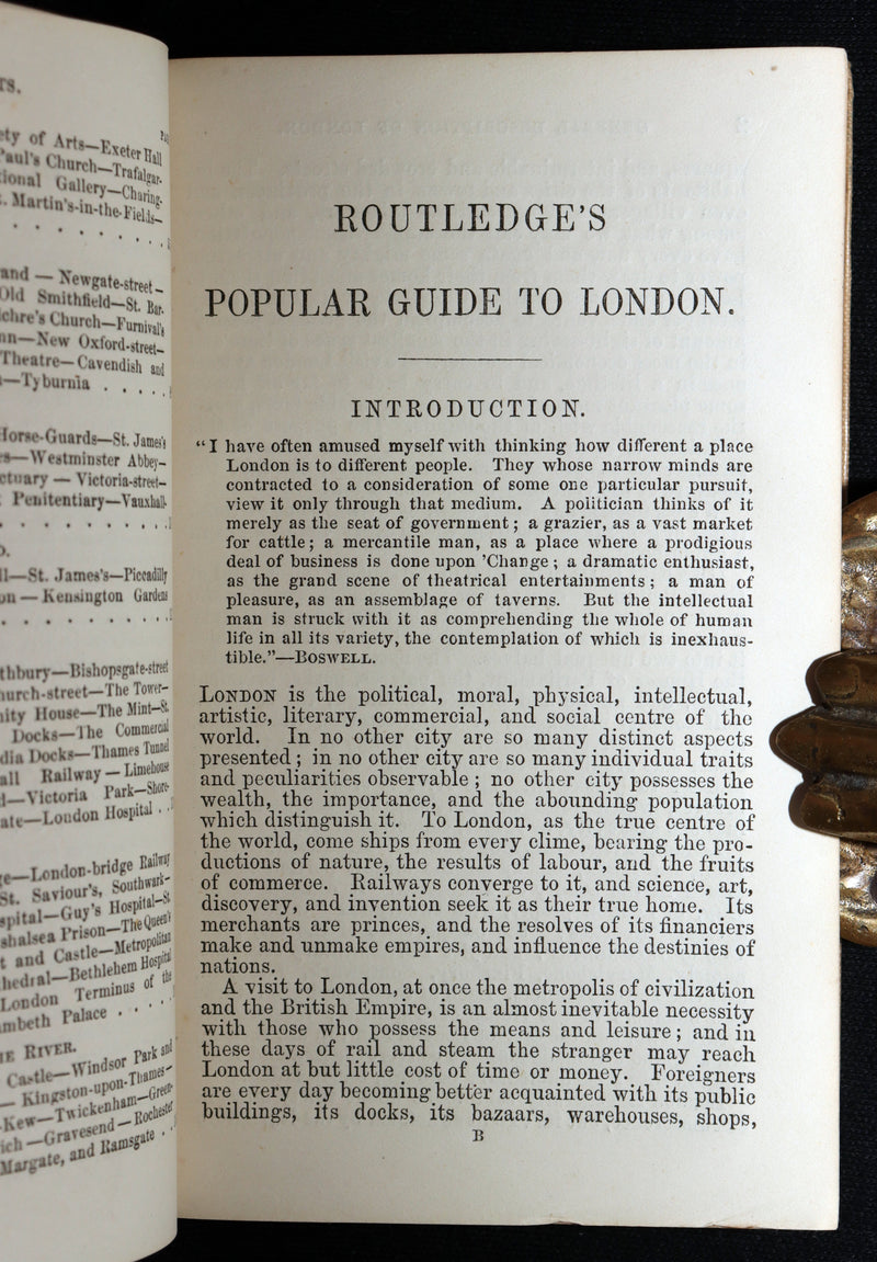 1862 Scarce Book - Routledge’s Popular Guide to London and Its Suburbs + Map